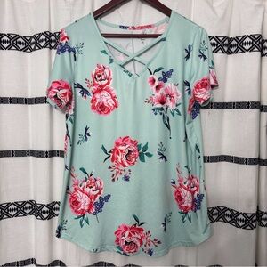 Floral Print Mint Women's Top